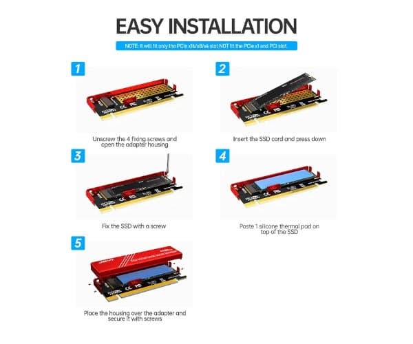 Generic Кабель PCIe x16 to M.2 Adapter w/HS Support 2280 M.2 — Миниатюра 2