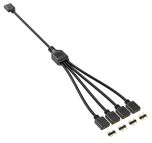 Кабель מפצל שחור מ1-ל4 ARGB