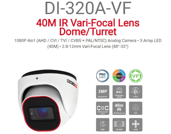Provision AHD DI-320A-VF 2MP Vari-Focal 40M IR — Миниатюра 5