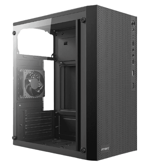 Case Antec ST10M TG Mini Tower Micro-Atx Black Glass Side Panel