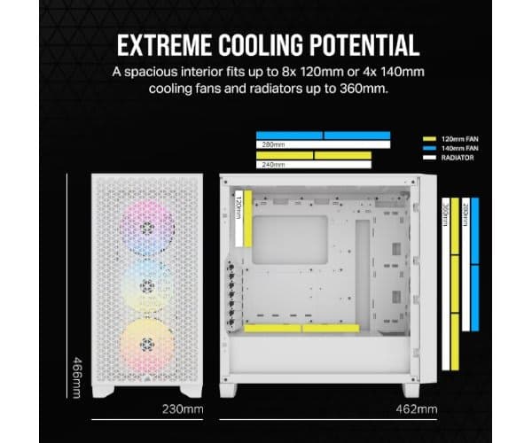 Case Corsair 3000D RGB AIRFLOW Mid Tower CASE White — Preview 2
