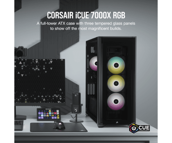 Корпус Corsair iCUE 7000X RGB Tempered Glass Full-Tower ATX BLACK — Миниатюра 8