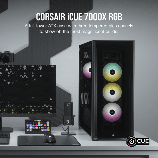 Корпус Corsair iCUE 7000X RGB Tempered Glass Full-Tower ATX BLACK — Миниатюра 3