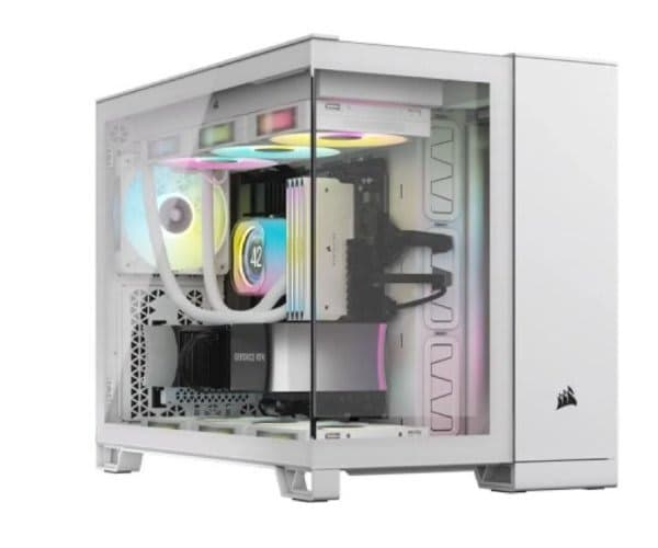 Корпус Corsair 2500X Mini-Tower mATX Tempered Glass NO FANS White — Миниатюра 6