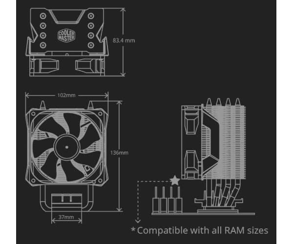 Охлаждение AMD & Cooler Master Hyper H410R RGB Intel — Миниатюра 4