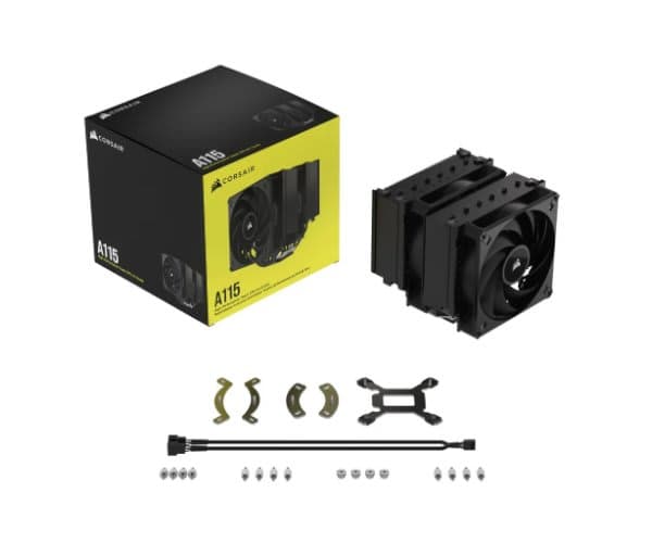 Охлаждение Corsair A115 Twin Tower Up To 270W TDP Black — Миниатюра 7