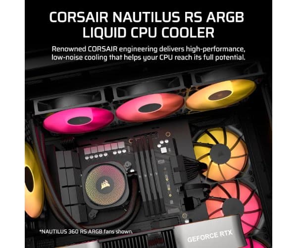 Охлаждение Corsair iCUE NAUTILUS 240 RS RGB Black 240mm AIO — Миниатюра 5