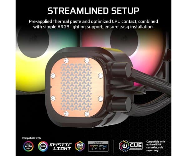 Охлаждение Corsair iCUE NAUTILUS 240 RS RGB Black 240mm AIO — Миниатюра 4