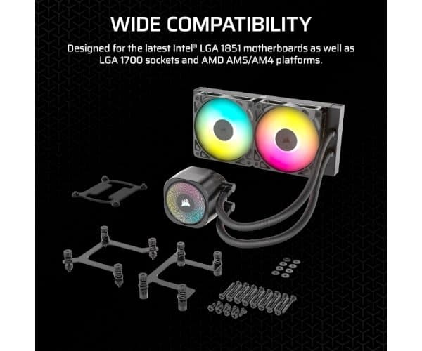 Охлаждение Corsair iCUE NAUTILUS 240 RS RGB Black 240mm AIO — Миниатюра 3