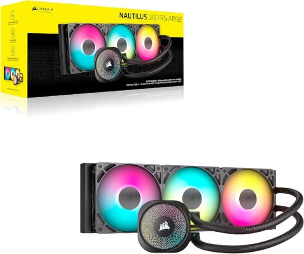קירור נוזלי Corsair iCUE NAUTILUS 360 RS RGB Black 360mm AIO