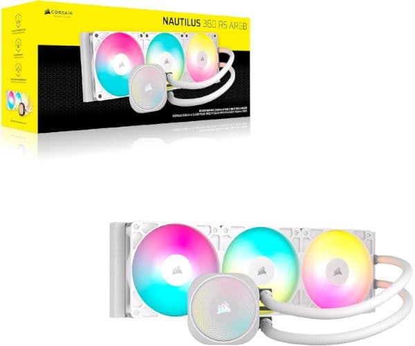Cooling Corsair iCUE NAUTILUS 360 RS White 360mm AIO — Image 1 | PuzzlePC
