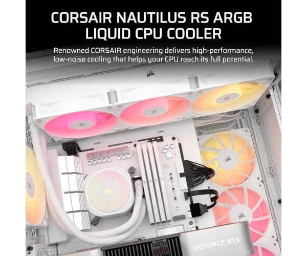 Cooling Corsair iCUE NAUTILUS 360 RS White 360mm AIO — Preview 6