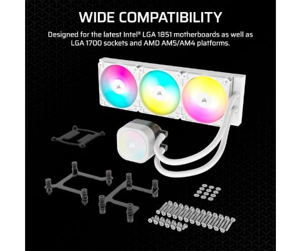 Cooling Corsair iCUE NAUTILUS 360 RS White 360mm AIO — Preview 3