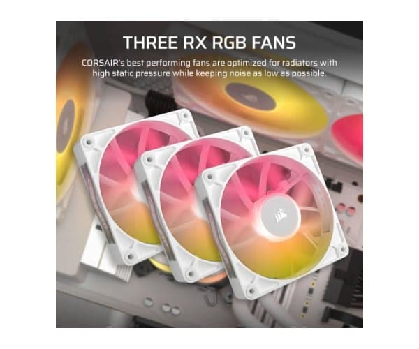 Охлаждение Corsair iCUE TITAN 360 RX RGB White 360mm AIO — Миниатюра 6