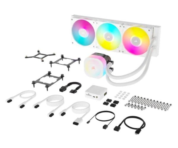 Охлаждение Corsair iCUE TITAN 360 RX RGB White 360mm AIO — Миниатюра 3