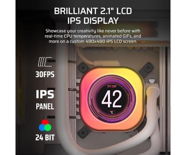 Cooling Corsair iCUE TITAN 360 RX LCD White 360mm AIO — Preview 5