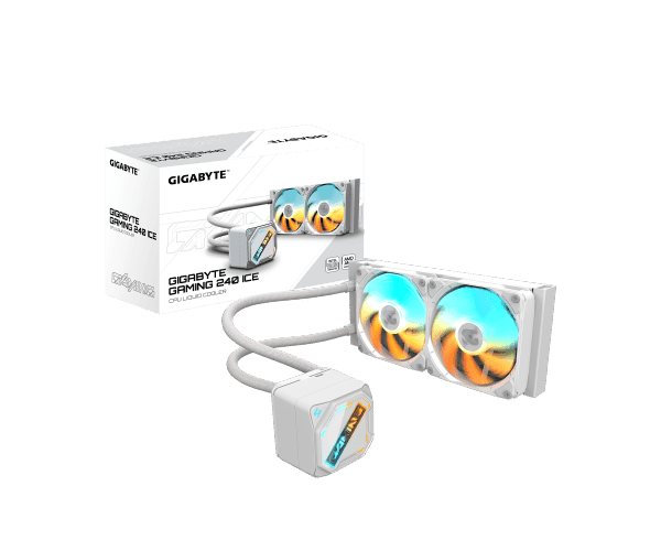 Охлаждение Gigabyte Gaming 240 ICE 2XARGB 120MM Fan White — Миниатюра 4