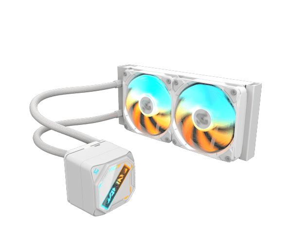 Охлаждение Gigabyte Gaming 240 ICE 2XARGB 120MM Fan White — Миниатюра 6