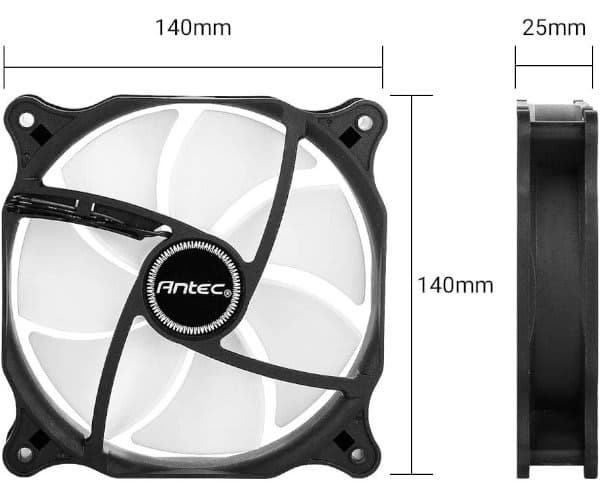 Cooling Antec 140mm Case Fan 3-pin Connector Bulk F14 Series — Preview 2