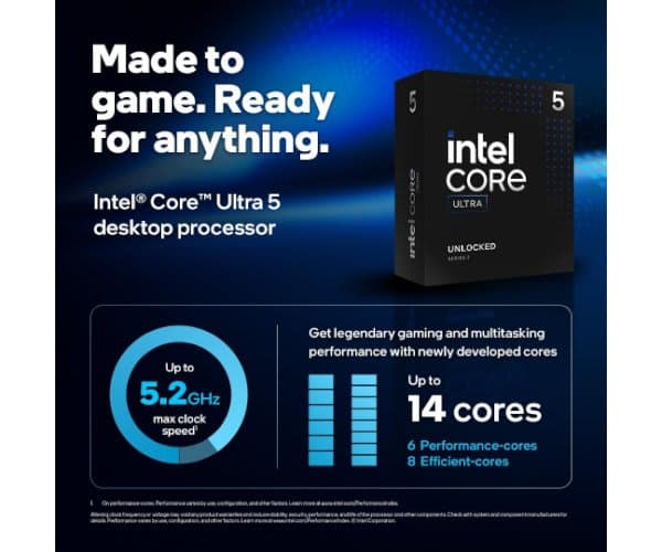 CPU Intel Core Ultra 5 245K Tray No Fans Up To 5.2GHz — Preview 3