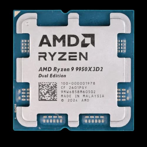 מעבד TDP Max 200W AMD Ryzen 9 9950X3D2 Dual TRAY 16C 32Thr