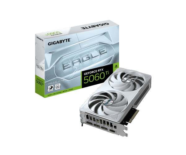 GPU Gigabyte GeForce RTX 5060 Ti EAGLE ICE OC 8GB white GDDR7 — Image 1 | PuzzlePC
