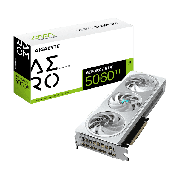 Видеокарта Gigabyte GeForce RTX 5060 Ti AERO OC 8GB White GDDR7 — Миниатюра 6
