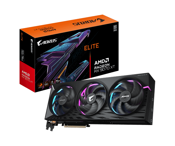 Видеокарта Gigabyte AORUS Radeon RX9070 XT ELITE 16G 16GB GDDR6 — Фото 1 | PuzzlePC