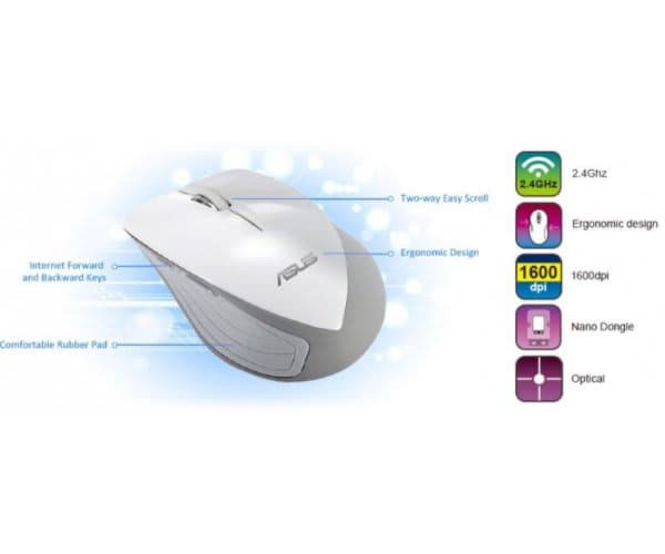Mouse ASUS WT465 V2 Ergonomic design 2.4GHZ White — Preview 2