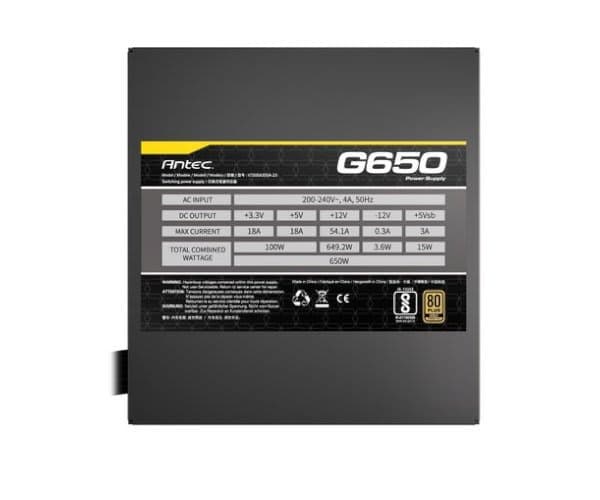 Power supply Antec ATOM G650 120MM Silent Fan Semi-Modular 80Plus Gold 650W 80+ Gold — Preview 4
