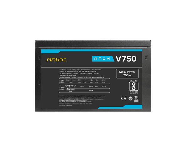 Power supply Antec ATOM V750 Active PFC 120MM silent fan non-mudular 750W — Preview 5