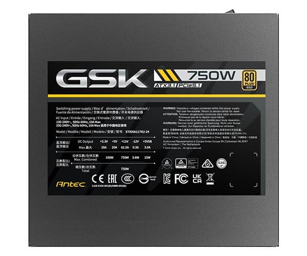 Power supply Antec GSK 750 ATX3.1 Ready Full-Modular 80Plus Gold 750W 80+ Gold — Preview 6