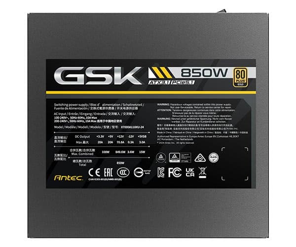 Power supply Antec GSK 850 ATX3.1 Ready Full-Modular 80Plus Gold 850W 80+ Gold — Preview 5