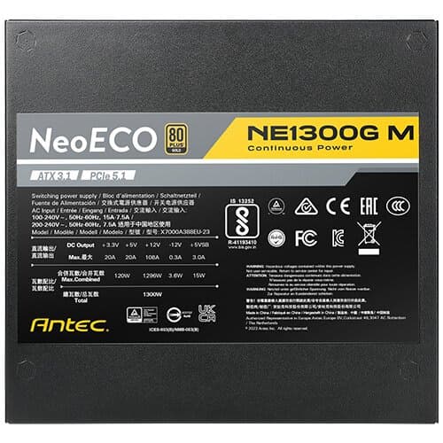 Power supply GOLD full modular +Antec Neo Eco 1300G M ATX3.0 80 1300W — Preview 6