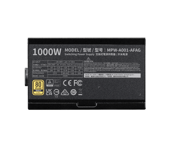 Cooler Master Блок питания CoolerMaster Elite 1000W 80Plus Gold ATX3.1 Fully Modular 80+ Gold — Миниатюра 4