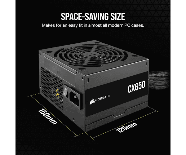 Corsair Power supply CORASIR CX650 Non modular 650W 80 Plus Bronz PSU 80+ Bronze — Preview 4