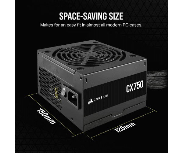 Corsair Power supply CORASIR CX750 Non modular750W 80 Plus Bronz PSU 750W 80+ Bronze non — Preview 4