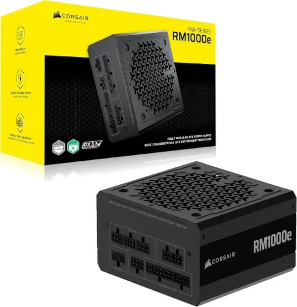 ספק כוח Corsair RM1000e Fully Mudular 80Plus Gold ATX PSU ATX3.1 1000W 80+ Gold full
