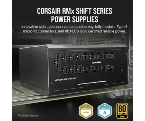 Power supply Corsair RM850X SHIFT 80 PLUS Gold Fully Modullar PCIE 5.0 850W 80+ Gold full — Preview 2