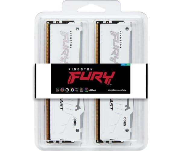 Memory Kingston Fury Beast White RGB 2×16GB DDR5 6000MHz CL30 — Preview 4