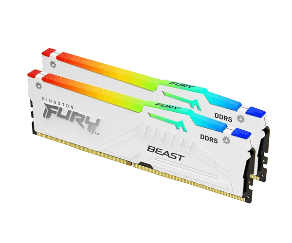 Memory Kingston Fury Beast White RGB 2×16GB DDR5 6000MHz CL30 — Image 1 | PuzzlePC