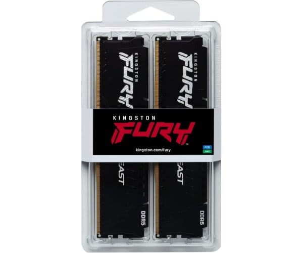 Память Kingston Fury Beast Black 2×16GB DDR5 6000MHz CL36 — Миниатюра 2