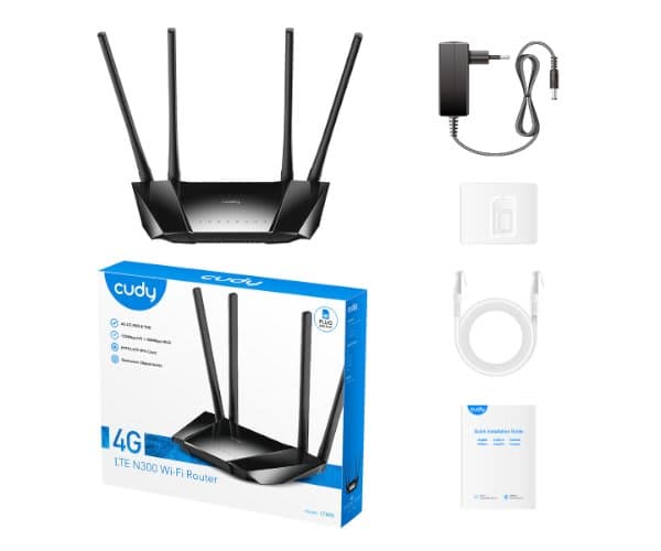 Роутер Cudy LT400 4G LTE 10/100 300Mbps — Миниатюра 4