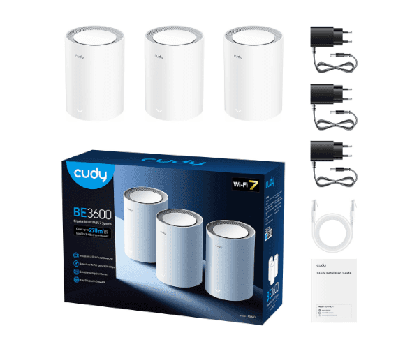 Роутер נתב/מגדיל טווח Cudy BE3600 Gigabit Mesh Wi-Fi 7 System 3Pack — Миниатюра 2