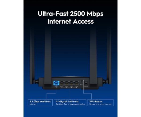 Router CUDY WR3600H Wi-Fi 7 Multi-Mode Router WAN 2.5GBX1 5 Ports — Preview 4