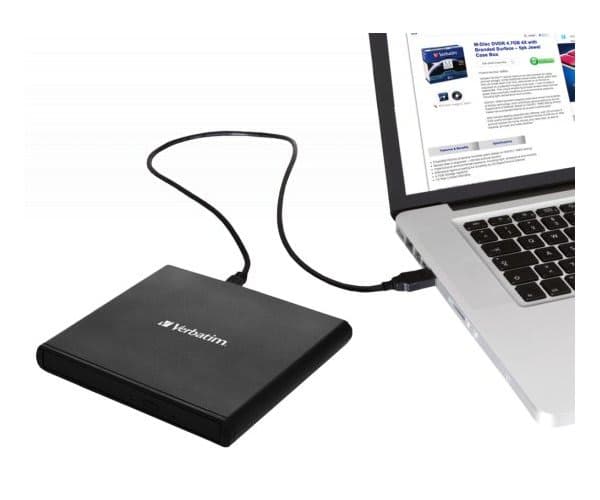 DVD נייד חיצוני שחור Verbatim External Slimline USB — Preview 3