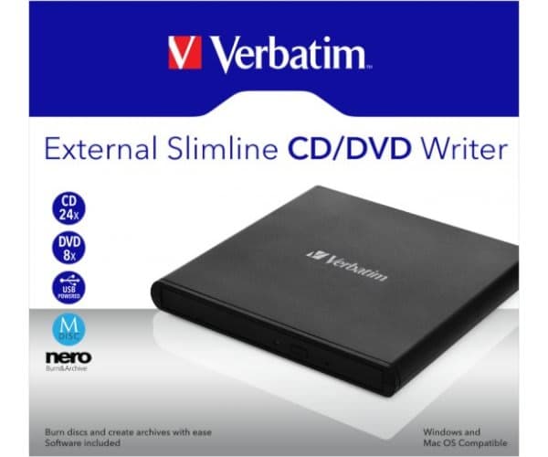 DVD נייד חיצוני שחור Verbatim External Slimline USB — Preview 2