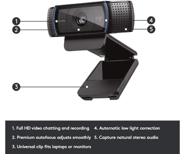 Веб-камера Logitech C920 1080p HD Pro Webcam With Mic — Миниатюра 2