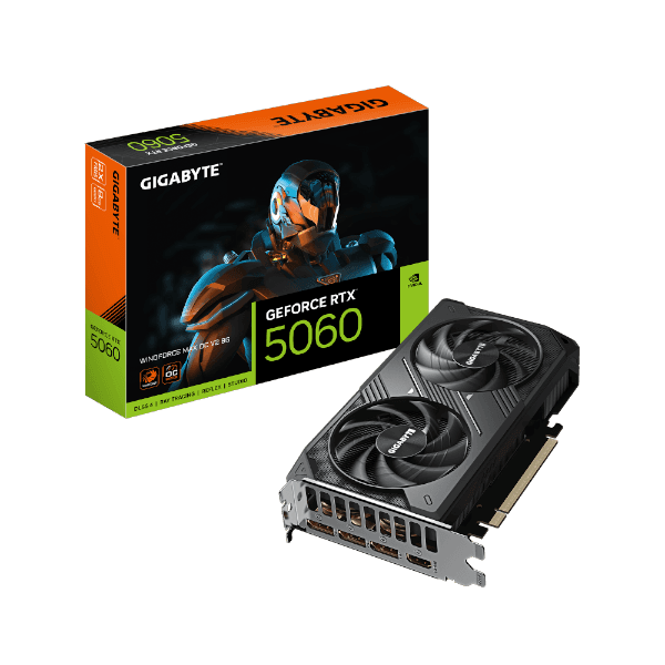 כרטיס מסך Gigabyte RTX 5060 WINDFORCE MAX OC V2 8GB GDDR7 — תמונה 1 | PuzzlePC