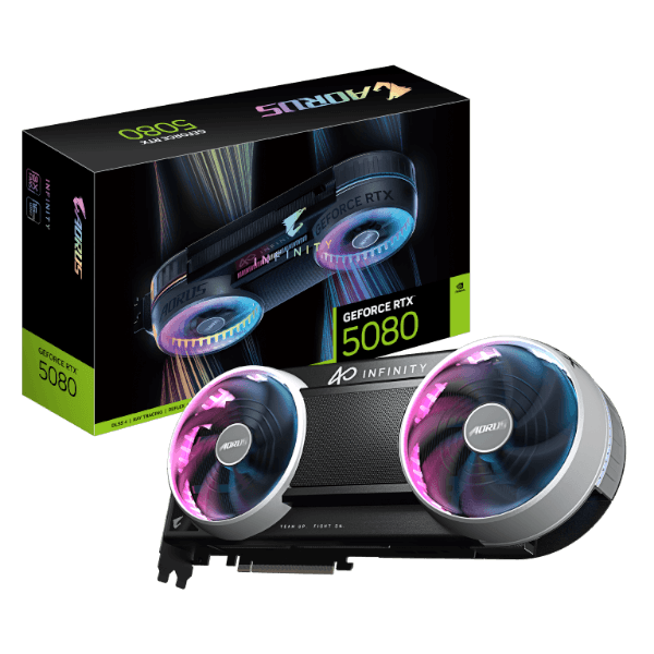 Gigabyte כרטיס מסך AORUS RTX 5080 INFINITY 16GB GDDR7 WINDFORCE HYPERBURST — תמונה 1 | PuzzlePC
